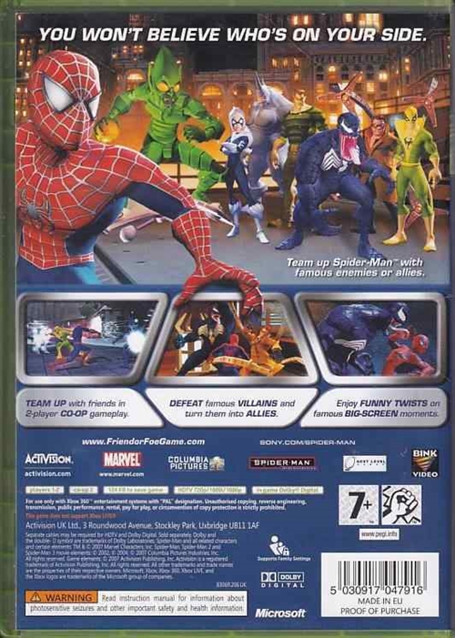 Spider-man Friend or Foe - XBOX 360 (B Grade) (Genbrug)